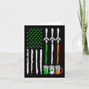 Irish Beer Ireland American Flag St Patricks Day Karte