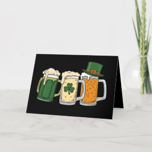 Irish Beer Ireland Flag St Patrick's Day Kleeblatt Dankeskarte