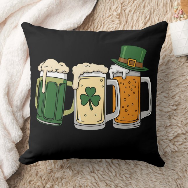 Irish Beer Ireland Flag St Patrick's Day Kleeblatt Kissen (Decke)