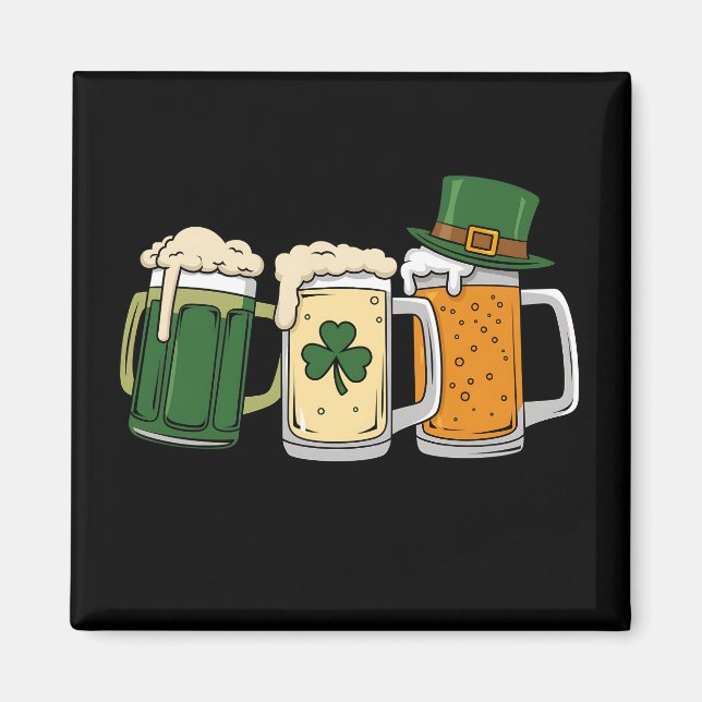 Irish Beer Ireland Flag St Patrick's Day Kleeblatt Magnet (Vorne)