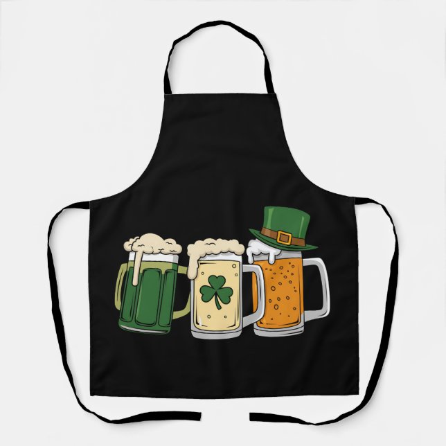 Irish Beer Ireland Flag St Patrick's Day Kleeblatt Schürze (Vorderseite)