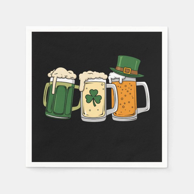 Irish Beer Ireland Flag St Patrick's Day Kleeblatt Serviette (Vorderseite)
