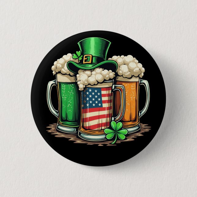 Irish Beer Ireland St Patricks Day Drinks Party Button (Vorderseite)