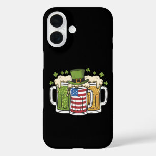 Irish Beer Ireland USA American Flag St Patrick's iPhone 16 Hülle