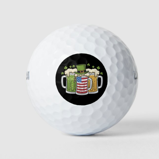 Irish Beer Ireland USA American Flag St Patrick's Golfball (Vorderseite)