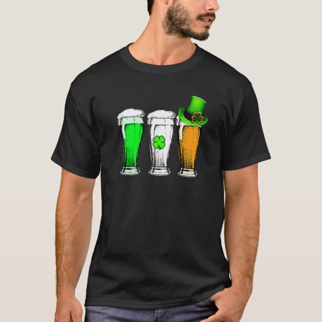 Irish Beer Liebe Ireland Flag St Patricks Day Men  T-Shirt (Vorderseite)