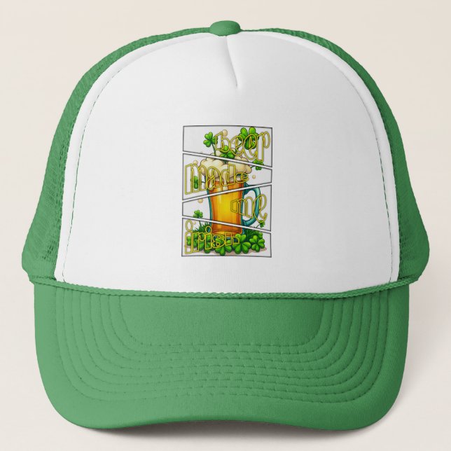 Irish Beer Mug St Patrick’s Day Shirt – boné Truckerkappe (Vorderseite)