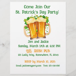 Irish Beer St. Patrick's Day Party Flyer