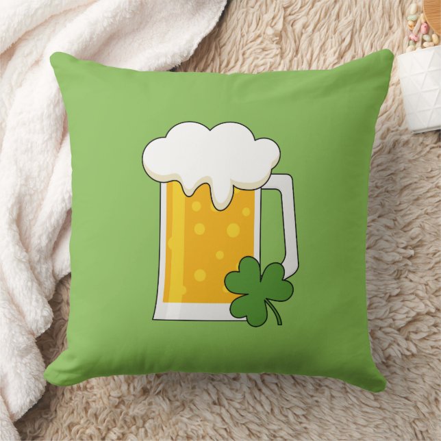 Irish Beer Tasse mit Kleeblatt Clover Kissen (Decke)