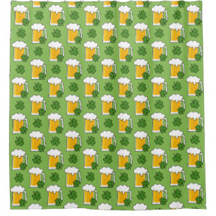 Irish Beer Tasse mit Kleeblatt Clover Pattern Duschvorhang