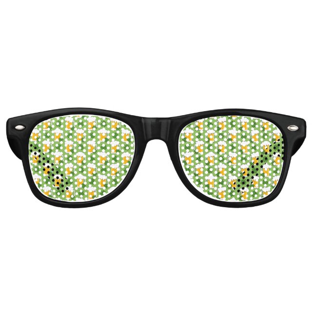 Irish Beer Tasse mit Kleeblatt Clover Pattern Partybrille (Vorderseite)