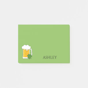 Irish Beer Tasse mit Kleeblatt Clover   Personalis Post-it Klebezettel