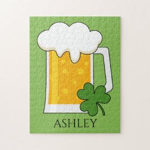 Irish Beer Tasse mit Kleeblatt Clover Personalis Puzzle