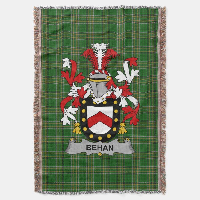 Irish Behan Coat of Arms Familienwappen Irland Decke (Vorderseite Vertikal)