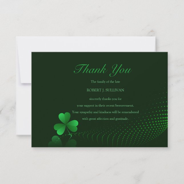 Irish Beileid Dankeschön Card Dankeskarte (Vorderseite)