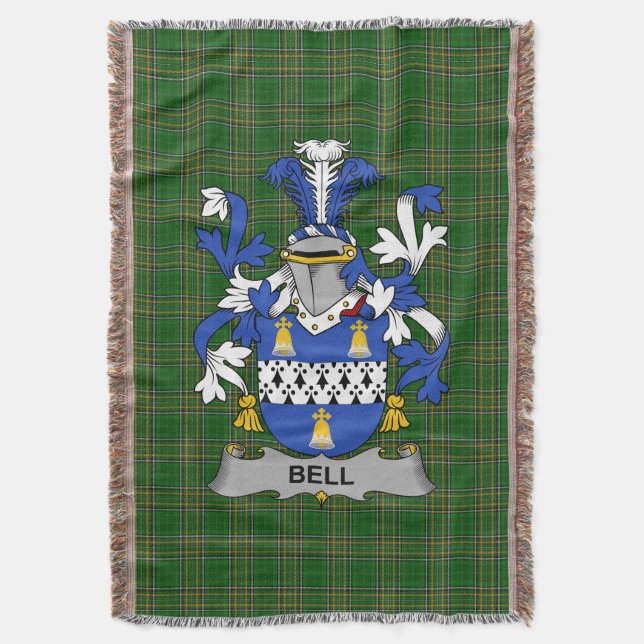 Irish Bell Coat of Arms Familienwappen Irland Decke (Vorderseite Vertikal)