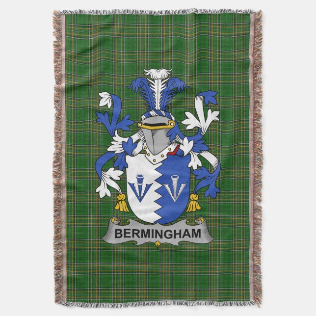 Irish Bermingham Coat of Arms Familienwappen Irlan Decke (Vorderseite Vertikal)