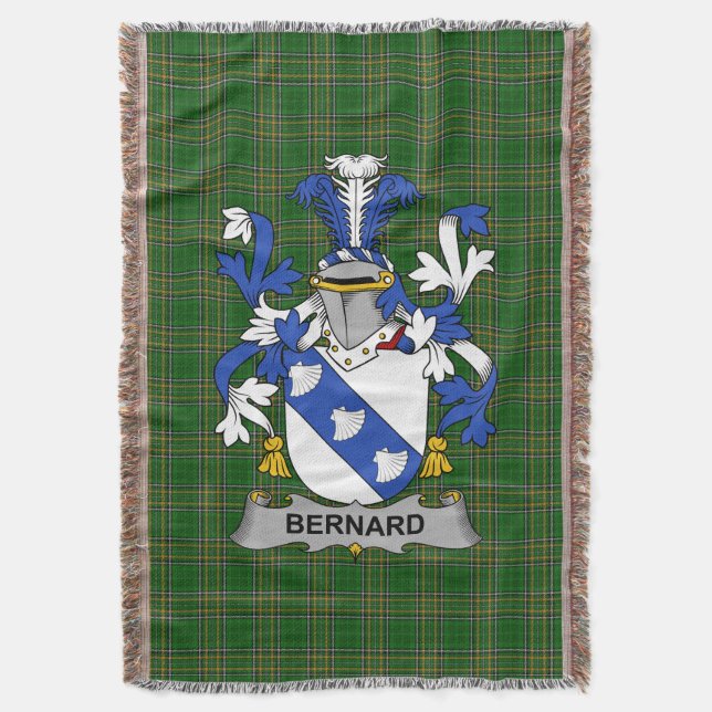 Irish Bernard Coat of Arms Familienwappen Irland Decke (Vorderseite Vertikal)