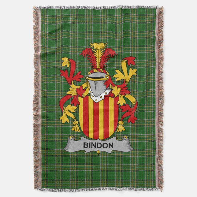 Irish Bindon Coat of Arms Familienwappen Irland Decke (Vorderseite Vertikal)