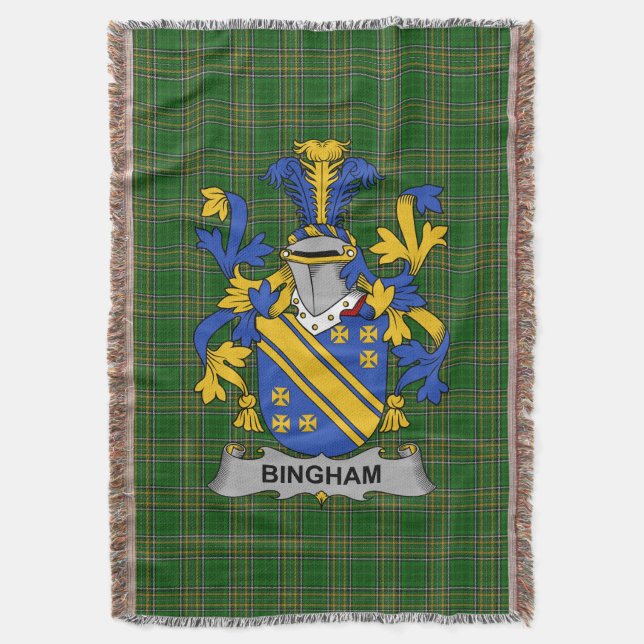 Irish Bingham Coat of Arms Familienwappen Irland Decke (Vorderseite Vertikal)
