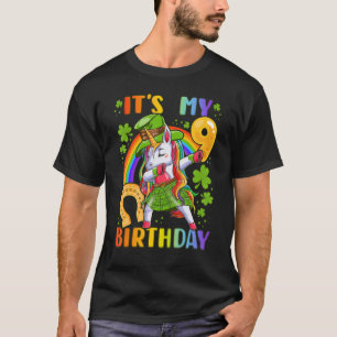 Irish Birthday Girl 9 Jahre alt Unicorn Leprecorn T-Shirt