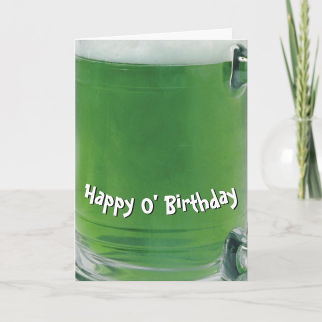 Irish Birthday Green Beer Karte (Vorderseite)