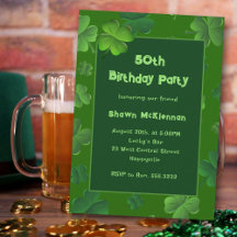 Irish Birthday Lucky Clovers Adult Party