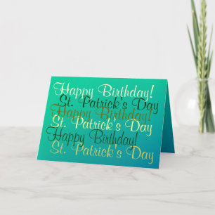 Irish Birthday St. Patrick's Day Segen Gebet Karte
