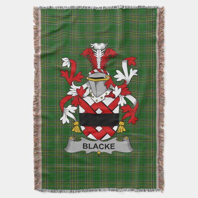 Irish Blacke Coat of Arms Familienwappen Irland Decke (Vorderseite Vertikal)