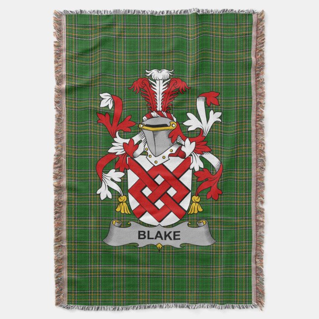Irish Blake Coat of Arms Familienwappen Irland Decke (Vorderseite Vertikal)