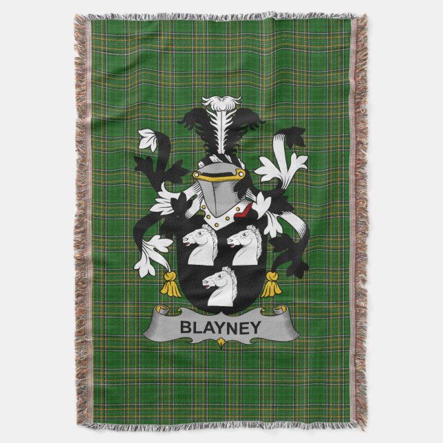 Irish Blayney Coat of Arms Familienwappen Irland Decke (Vorderseite Vertikal)