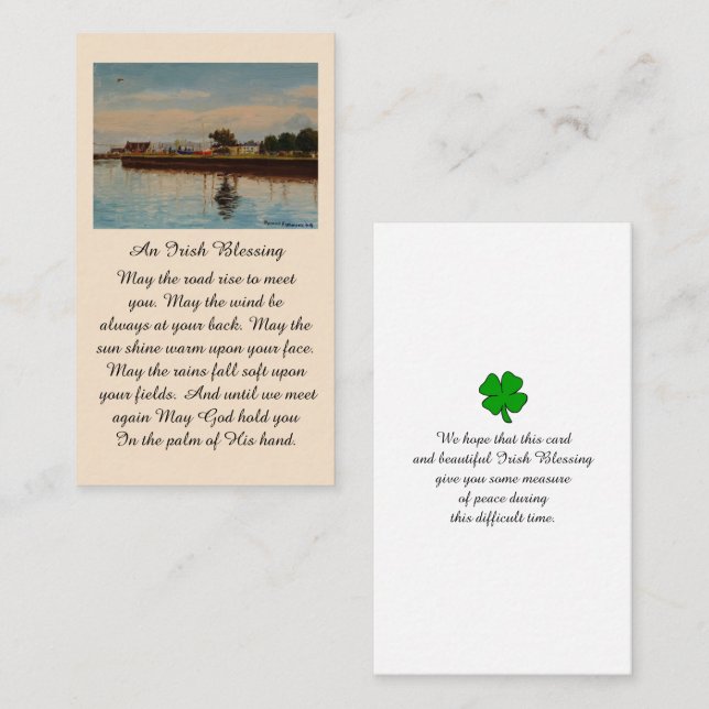 Irish Blessing Boote im Trockendock  Visitenkarte (Vorne/Hinten)