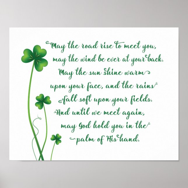 Irish Blessing Calligraphy Print Poster (Vorne)
