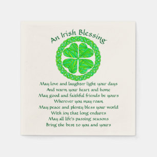 Irish Blessing Celtic Kleeblatt Party Small Serviette