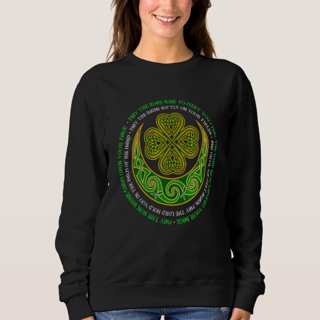 Irish Blessing Celtic Knot 4 Leaf C St Patrick s D Sweatshirt (Vorderseite)
