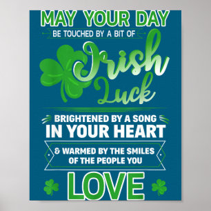 Irish Blessing Glück Zitate Sprüche St. Patrick's Poster