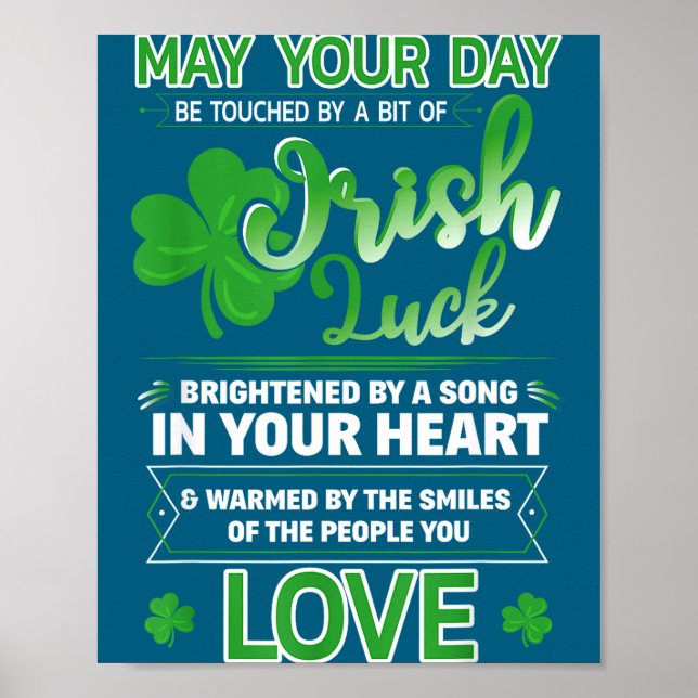 Irish Blessing Glück Zitate Sprüche St. Patrick's  Poster (Vorne)