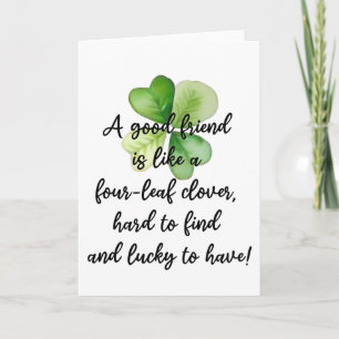 Irish Blessing Glücksklee Freundschaft  Karte