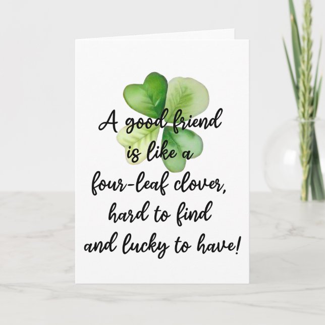 Irish Blessing Glücksklee Freundschaft  Karte (Vorderseite)