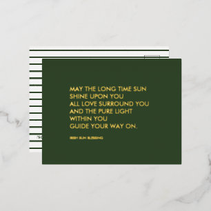 Irish Blessing Gold Folien Feiertagspostkarte