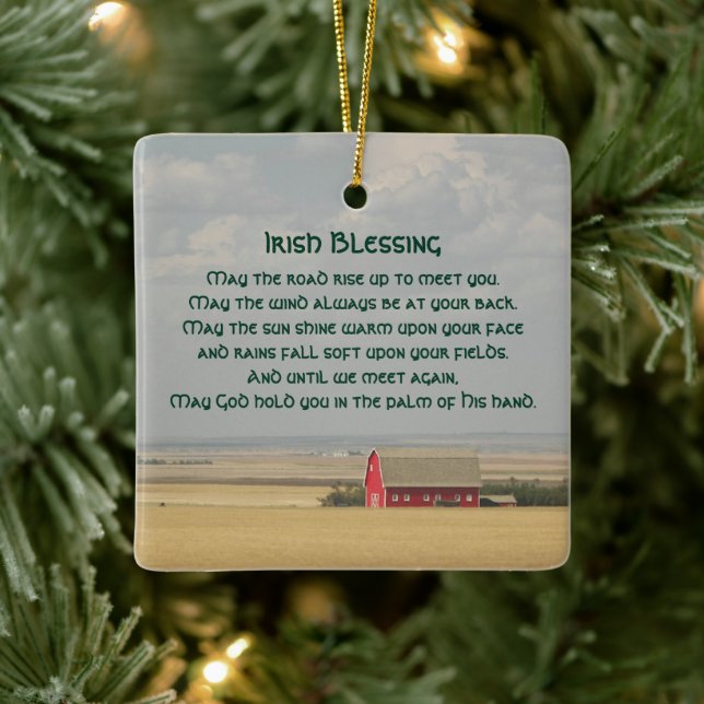 Irish Blessing Golden Wheat Fields Keramikornament (Baum)