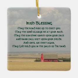 Irish Blessing Golden Wheat Fields Keramikornament