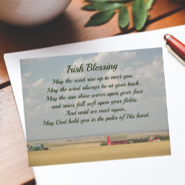 Irish Blessing Golden Wheat Fields Postkarte