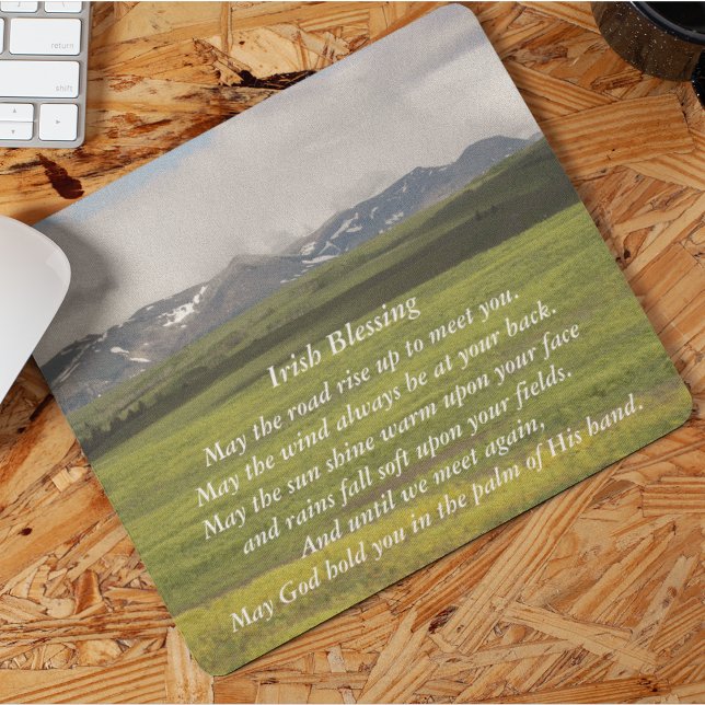 Irish Blessing Green Valley Landschaft Mousepad (In Situ)