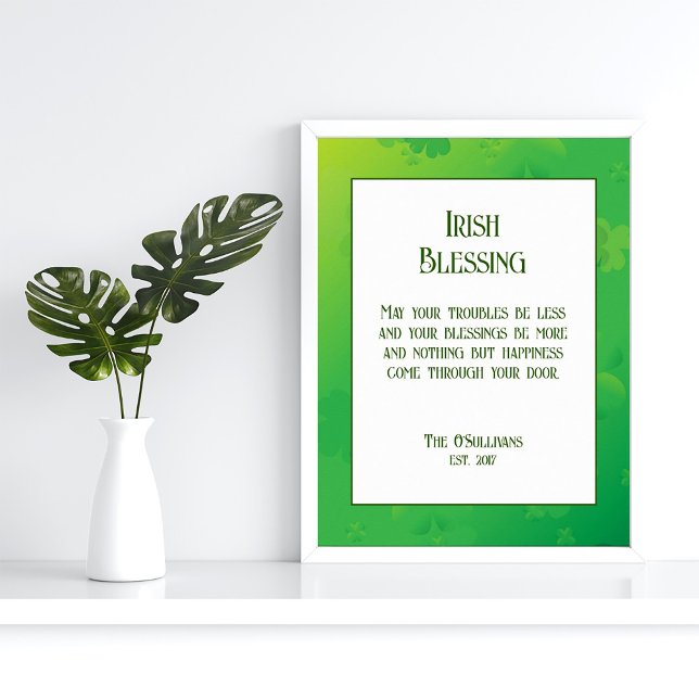 Irish Blessing Housewarming Gift Poster (Von Creator hochgeladen)