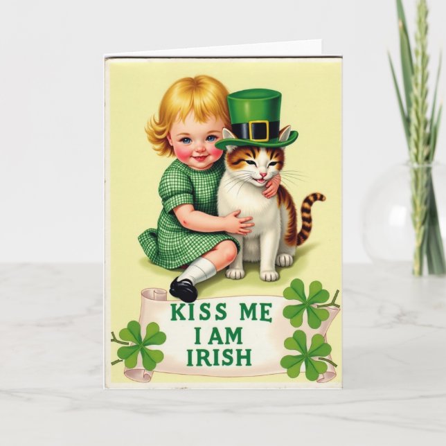 Irish Blessing Kitten Freund Karte (Vorderseite)