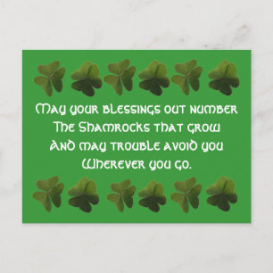 Irish Blessing Kleeblatt Postcard Postkarte
