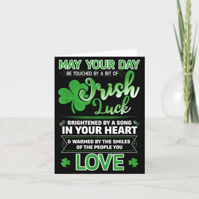 Irish Blessing Lucky Quotes Sayings St. Patrick's  Karte (Vorderseite)