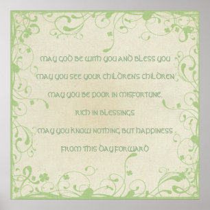 Irish Blessing - Möge der Weg sich erheben, um dir Poster
