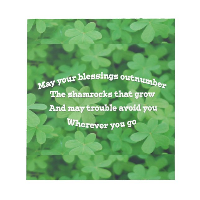 Irish Blessing Notizblock (Vorderseite)